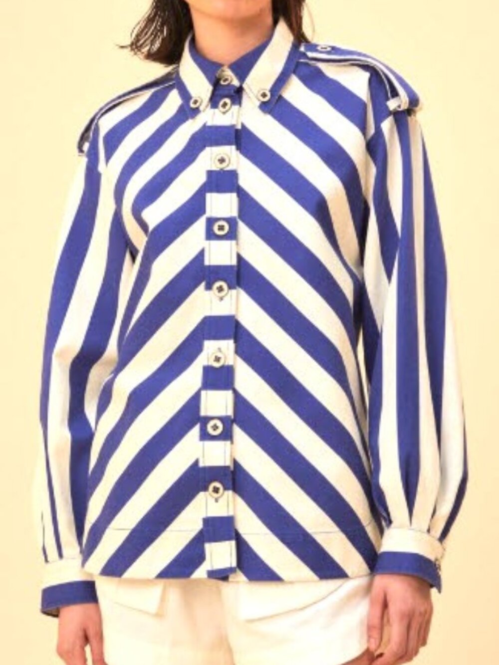 FARM Rio Blue Striped Long Sleeve Shirt